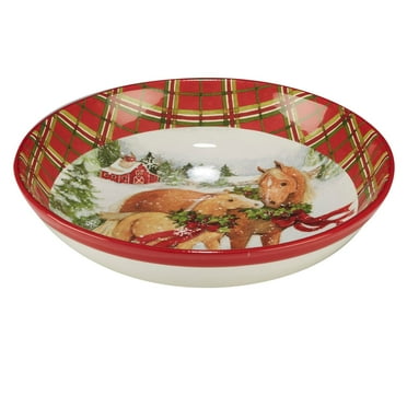 Pavilion Red Reindeer 4.75 Inch Ceramic Christmas Round Bowl Pavilion Gift Company 81504 Pavilion Red Reindeer 4.75 Inch Ceramic Christmas Round Bowl Pavilion Gift Company 81504